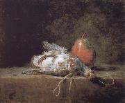 Jean Baptiste Simeon Chardin Gray partridge and a pear oil painting artist